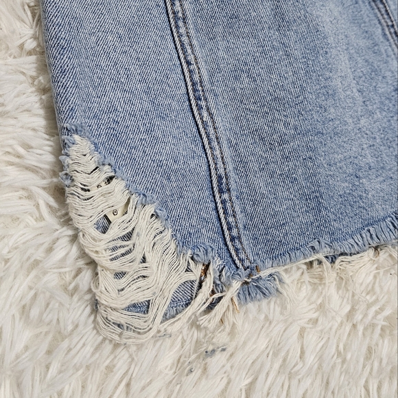 NWT Size 24 Free People Parker Denim Wrap Skirt Mini Skirt Surf's Up - Picture 8 of 12